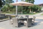 Direct Wicker Outdoor Patio Furniture 7Pcs Cast Aluminum Dining Table And Chair