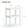 Double Outdoor Side Table, Rectangular Patio Side Table 14.2' X 18.5' X 22.6' In Hdpe, Weather Resistant And Waterproof For Camping, Picnic, Cookouts,