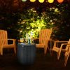 9.5 Gallon 4-In-1 Patio Rattan Cool Bar Cocktail Table Side Table Xh