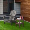 Double Outdoor Side Table, Rectangular Patio Side Table 14.2' X 18.5' X 22.6' In Hdpe, Weather Resistant And Waterproof For Camping, Picnic, Cookouts,