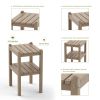 Double Outdoor Side Table, Rectangular Patio Side Table 14.2' X 18.5' X 22.6' In Hdpe, Weather Resistant And Waterproof For Camping, Picnic, Cookouts,