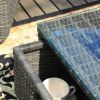 Direct Wicker Aluminum 5-Piece Outdoor Pe Rattan Wicker Sofa Rattan Patio Garden Furniture ,Gray