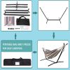 112" Large Size Double Classic Hammock With Stand For 2 Person- Indoor Or Outdoor Use-With Carrying Pouch-Powder-Coated Steel Frame - Durable 450 Poun