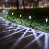 12 Pcs Led Stainless Steel Outdoor Garden Solar Lights For Pathway Walkway Patio Yard Lawn Cool White Xh