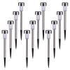 12 Pcs Led Stainless Steel Outdoor Garden Solar Lights For Pathway Walkway Patio Yard Lawn Cool White Xh