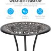 3-Piece Bistro Table Set, Cast Aluminum Outdoor Bistro Furniture Set, Patio Bistro Sets With Small Round Table And 2 Chairs For Porch, Lawn, Garden, B