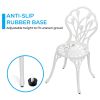 3-Piece Bistro Table Set, Cast Aluminum Outdoor Bistro Furniture Set, Patio Bistro Sets With Small Round Table And 2 Chairs For Porch, Lawn, Garden, B