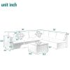 Outdoor Garden Patio Furniture 7-Piece Pe Rattan Wicker Sectional Cushioned Sofa Sets With 2 Pillows And Coffee Table