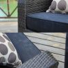 Direct Wicker Aluminum 5-Piece Outdoor Pe Rattan Wicker Sofa Rattan Patio Garden Furniture ,Gray