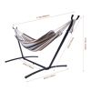 112" Large Size Double Classic Hammock With Stand For 2 Person- Indoor Or Outdoor Use-With Carrying Pouch-Powder-Coated Steel Frame - Durable 450 Poun