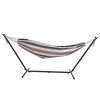 112" Large Size Double Classic Hammock With Stand For 2 Person- Indoor Or Outdoor Use-With Carrying Pouch-Powder-Coated Steel Frame - Durable 450 Poun