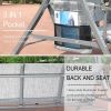 3 Person Patio Swing Chair With Storage Pocket Bag Weather Resistant Canopy Heavy Duty Steel Frame Hanging Glider Seating For Outdoor,Balcony,Garden,