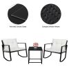 Free Shipping 3 Pieces Patio Set Outdoor Wicker Patio Furniture Sets Modern Bistro Set Rattan Chair Conversation Sets With Coffee Table For Yard And B