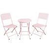 Premium Steel Patio Bistro Set, Folding Outdoor Patio Furniture Sets, 3 Piece Patio Set Of Foldable Patio Table And Chairs