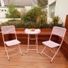 Premium Steel Patio Bistro Set, Folding Outdoor Patio Furniture Sets, 3 Piece Patio Set Of Foldable Patio Table And Chairs