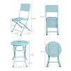 Premium Steel Patio Bistro Set, Folding Outdoor Patio Furniture Sets, 3 Piece Patio Set Of Foldable Patio Table And Chairs