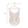 Tassel Hammock Chair Hanging Rope Swing Seat With 2 Cushions