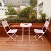 Premium Steel Patio Bistro Set, Folding Outdoor Patio Furniture Sets, 3 Piece Patio Set Of Foldable Patio Table And Chairs