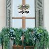Welcome Wreath Sign For Front Door Porch Decor Farmhouse Front Door Wreath Rustic Style - Round Hanging Spring Summer Christmas Decoration For Home In