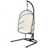 Hanging Wicker Egg Chair With Stand And Cushion
