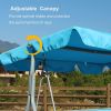 Outdoor 2-Seat Swing With Teapoy Weather Resistant Canopy Powder Coated Steel Frame Patio Swinging Hammock With  Stand And Removable Cushion