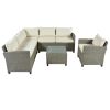 Patio Furniture Set, 5 Piece Outdoor Conversation Set, With Coffee Table, Cushions And Single Chair