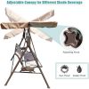3 Person Patio Swing Seat With Adjustable Canopy For Patio, Garden, Poolside, Balcony