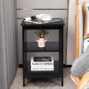 Set Of 2 Multifunctional 3-Tier Nightstand Sofa Side Table With Reinforced Bars And Stable Structure