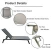 Outdoor 2-Pcs Set Chaise Lounge Chairs, Five-Position Adjustable Aluminum Recliner, All Weather For Patio, Beach, Yard, Pool Rt