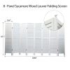 Sycamore Wood 8 Panel Screen Folding Louvered Room Divider
