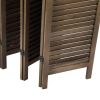 Sycamore Wood 8 Panel Screen Folding Louvered Room Divider