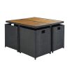 Backyard Garden Pe Wicker For 8 People Dining Table Set