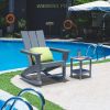 Rocking Adirondack Chairs Patio Rocker All-Weather Resistant, Hdpe Plastic Resin Outdoor Lounge Furniture,Lawn Chairs For Campfire, Fire Pit, Garden,