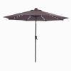Backyard Patio Pool 9Ft Tilt And Crank Outdoor Umbrella With Solar Powered Led Lighted