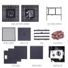 50,000 Btu Square 28 Inch/30Inch  Outdoor Gas Fire Pit Tablegas Firepits With Lava Rocks & Water-Proof Cover Xh