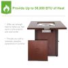 28In Outdoor Propane Fire Pit Table 50,000 Btu Silver Square Gas Fire Pit Table