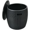 Patio Rattan Cool Bar 12 Gallon 4-In-1 Cocktail Table Side Table