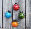 Set Of 4 Cute Metal Ladybugs Garden Sculptures & Statues