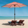 Outdoor Patio 8.6-Feet Market Table Umbrella With Push Button Tilt And Crank[Umbrella Base Is Not Included]