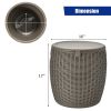 Patio Rattan Cool Bar 12 Gallon 4-In-1 Cocktail Table Side Table