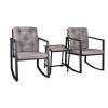3 Pieces Patio Set Outdoor Patio Furniture Sets Modern Rocking Chair Furniture Sets Clearance Cushioned Chairs Conversation Sets With Coffee Table For