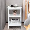Set Of 2 Multifunctional 3-Tier Nightstand Sofa Side Table With Reinforced Bars And Stable Structure