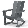 Rocking Adirondack Chairs Patio Rocker All-Weather Resistant, Hdpe Plastic Resin Outdoor Lounge Furniture,Lawn Chairs For Campfire, Fire Pit, Garden,