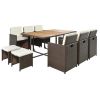Backyard Garden Pe Wicker For 8 People Dining Table Set