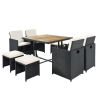 Backyard Garden Pe Wicker For 8 People Dining Table Set
