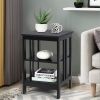 Set Of 2 Multifunctional 3-Tier Nightstand Sofa Side Table With Reinforced Bars And Stable Structure