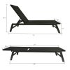 Outdoor 2-Pcs Set Chaise Lounge Chairs, Five-Position Adjustable Aluminum Recliner, All Weather For Patio, Beach, Yard, Pool Rt