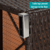Outdoor Garden Patio Furniture 6-Piece Brown Pe Rattan Wicker Sectional  Cushioned Sofa Sets