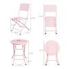 Premium Steel Patio Bistro Set, Folding Outdoor Patio Furniture Sets, 3 Piece Patio Set Of Foldable Patio Table And Chairs