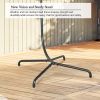Patio Wicker Swing Egg Chair Basket Rattan Teardrop Hanging Lounge Chair With Stand And Cushions